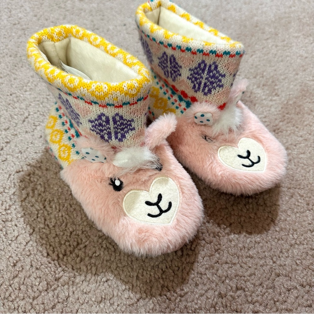 totes Pink and Yellow Kids Slippers